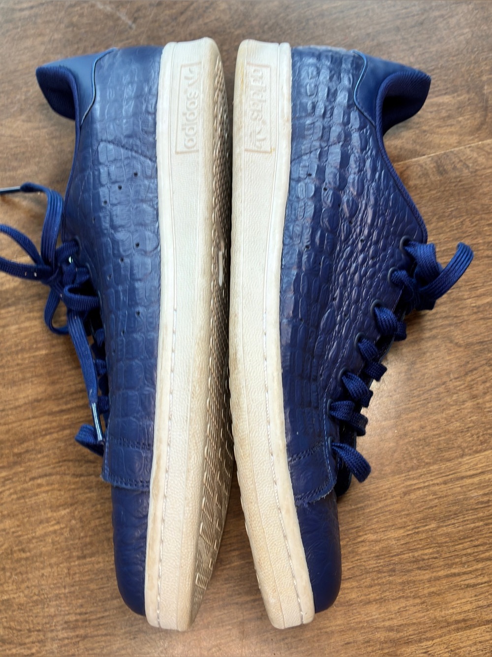 Adidas Stan Smith Croc Embossed  Navy Blue Size 11 AQ2730 Mens  1/16 - Picture 11 of 14